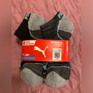 Puma CooCell 8 Pair No Show Women's Socks, Gray (Sock: 9-11, Shoe: 5-9.5)